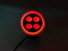 Universal LED Round Bar Light Angel Eye Function Auxiliary Fog Spotlights 1 Pc (Red)