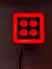 Universal LED Square Bar Light Angel Eye Function Auxiliary Fog Spotlights 1 Pc (Red)