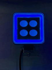 Universal LED Square Bar Light Angel Eye Function Auxiliary Fog Spotlights 1 Pc (Blue)