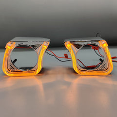LIUHAWK Bi Xenon 2.5 Projector Shroud DRL+Indicator Mini Eye Style 2 Pcs Set(Red/Yellow)