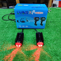 2 Pcs Set HJG S49 Series Driving Lens Dual Color With Wireless Remote And Flasher LED Fog Light Spotlight Lens Yellow-White Beam For Car