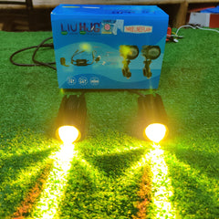 2 Pcs Set HJG S49 Series Driving Lens Dual Color With Wireless Remote And Flasher LED Fog Light Spotlight Lens Yellow-White Beam For Car