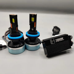 Universal LIUHAWK Bumper BI Xenon Projector Upgraded Version With RGB DRL And 100 watt LED Supported Chrome Ring 3.0 Lens