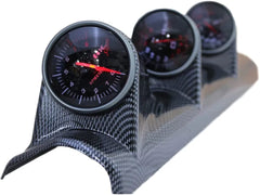 Car 12V 3in1 Carbon Fiber HKS Triple Pillar Gauge Meter Volt & Water Temp & RPM For Car 1 Pc