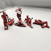 Universal 6 in 1 Cool Dead Pool Character Plastic Statue Car Interior Decoration Accessories 1 Set