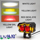 1 Pc Universal HJG H-S77 2 Lens Waymaker Pro 60W Foglight White/Yellow Spot