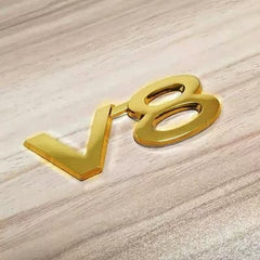 1 Pc Universal V8 Gold Edition Logo In Premium Quality