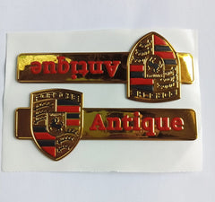 1 Pc Universal Porsche Antique Metal Golden Emblem Logo In Premium Quality