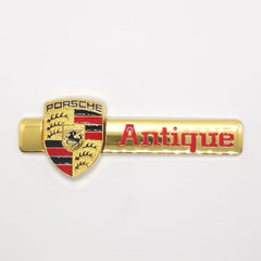 1 Pc Universal Porsche Antique Metal Golden Emblem Logo In Premium Quality