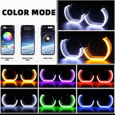 Universal Angel Eye Crystal Ring 2.5 Inch APP Control RGB LED for Car Headlight In Premium Quality 2 Pcs Set