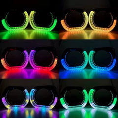 Universal Angel Eye Crystal Ring 2.5 Inch APP Control RGB LED for Car Headlight In Premium Quality 2 Pcs Set