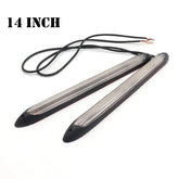 Universal Bumper DRL LED Strip 14-inch Light Daytime Running Turn Signal Lamp 2 Pcs Set