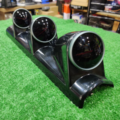 Car 12V 3in1 Matt Black HKS Triple Pillar Gauge Meter Volt & Water Temp & RPM For Car 1 Pc