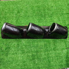 Car 12V 3in1 Matt Black HKS Triple Pillar Gauge Meter Volt & Water Temp & RPM For Car 1 Pc