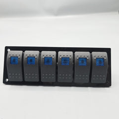Universal 7-inch Switch Panel 6pcs Rocker Switches 1 Pc (Blue)