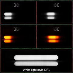 2 Pcs 4.5 LED Tail Light DRL Running Light Rear Brake Lamp Turn Signal Lamp (White-Yellow)