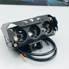 3 SMD Spotlight Headlight 9D 60 Watt Lens Yellow - White Beam Fog Lights 2 Pcs Set