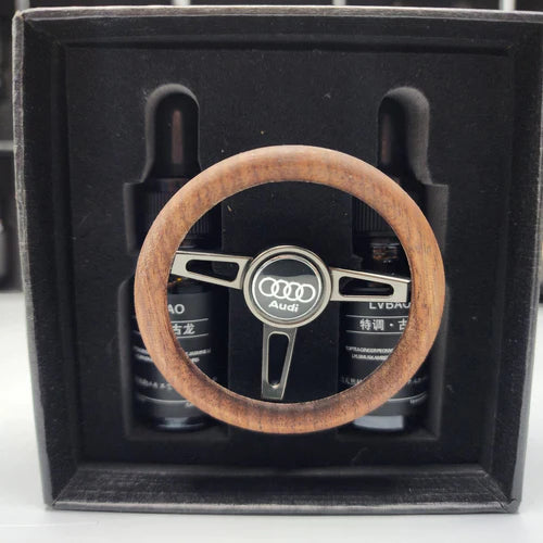 Audi Mini Steering Wheel Car perfume Long lasting Fragrance For AC Grill Circle Shape Air Conditioner