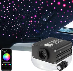 Liuhawk Single Head Fiber Optic 9.5ft Starlight Headliner Kit 900 Pcs 0.5mm with 100 pcs 1mm Meter Shooting Star, Sound Activated Remote APP Control CAR And HOME Roof Decor