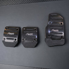 Sports Manual Non-Slip Foot Pedal Aluminum Cover Gear Brake Accelerator Car Interior Accessories Black
