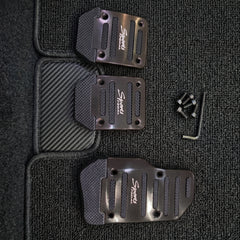 Sports Manual Non-Slip Foot Pedal Aluminum Cover Gear Brake Accelerator Car Interior Accessories Black