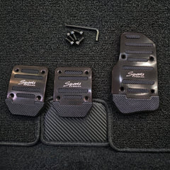 Sports Manual Non-Slip Foot Pedal Aluminum Cover Gear Brake Accelerator Car Interior Accessories Black