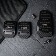 Sports Manual Non-Slip Foot Pedal Aluminum Cover Gear Brake Accelerator Car Interior Accessories Black