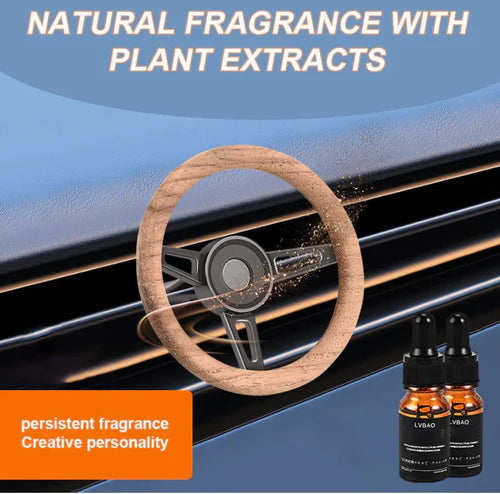 Hyundai Mini Steering Wheel Car perfume Long lasting Fragrance For AC Grill D-Shape Air Conditioner