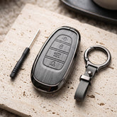 Tucson 2021-2024 Model Elite Series Metallic Car Key Case Luxury Zinc Alloy Protection Case(Grey)