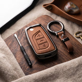 Corolla 2015 Grandy Model Elite Series Metallic Car Key Case Luxury Zinc Alloy Protection Case(Brown)