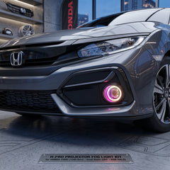 Honda Fog Lamps Shell With Angel Eye RGB Rings In Normal Quality 2 Pcs Set