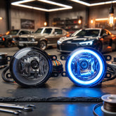 Honda Fog Lamps Shell With Angel Eye Rings In Premium Quality 2 Pcs Set (Blue)