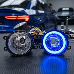 Honda Fog Lamps Shell With Angel Eye Rings In Premium Quality 2 Pcs Set (Blue)