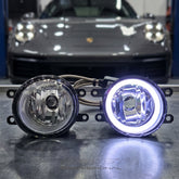 Honda Fog Lamps Shell With Angel Eye Rings In Premium Quality 2 Pcs Set (White)