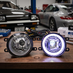 Toyota Fog Lamps Shell With Angel Eye Rings In Premium Quality 2 Pcs Set (White)