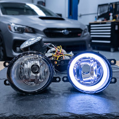 Toyota Fog Lamps Shell With Angel Eye Rings In Premium Quality 2 Pcs Set (White)