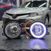 Toyota Fog Lamps Shell With Angel Eye Rings In Premium Quality 2 Pcs Set (White)