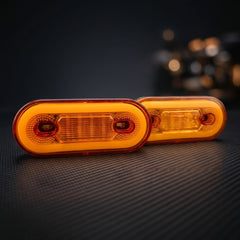 Universal Oval Shape LED Tail Lights Waterproof with Halo Glow Effect Yellow
