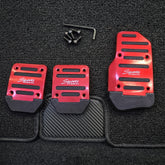 Sports Manual Non-Slip Foot Pedal Aluminum Cover Gear Brake Accelerator Car Interior Accessories Red