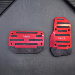 Sports Non-Slip Foot Pedal Aluminum Cover Automatic Brake Accelerator Car Interior Accessories Red