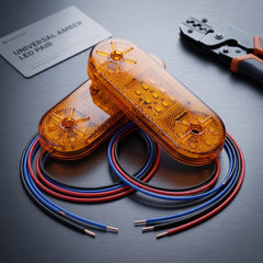 Universal Oval Shape LED Emergency Lights Waterproof With Flasher Yellow