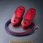 Universal Oval Shape LED Emergency Lights Waterproof With Flasher Red