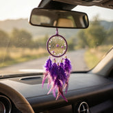 1 Pc Universal Hanging Feather Dreamcatcher Ring For Car in Premium Quality (Purple)
