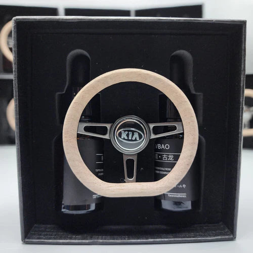 KIA Mini Steering Wheel Car perfume Long lasting Fragrance For AC Grill D-Shape Air Conditioner