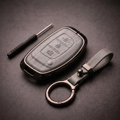 Elantra Old Elite Series Metallic Car Key Case Luxury Zinc Alloy Protection Case(Grey)