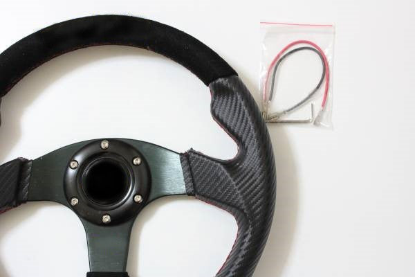 Universal 14 Inch Car Steering Wheel In Leather Stuff For Car 1 Pc