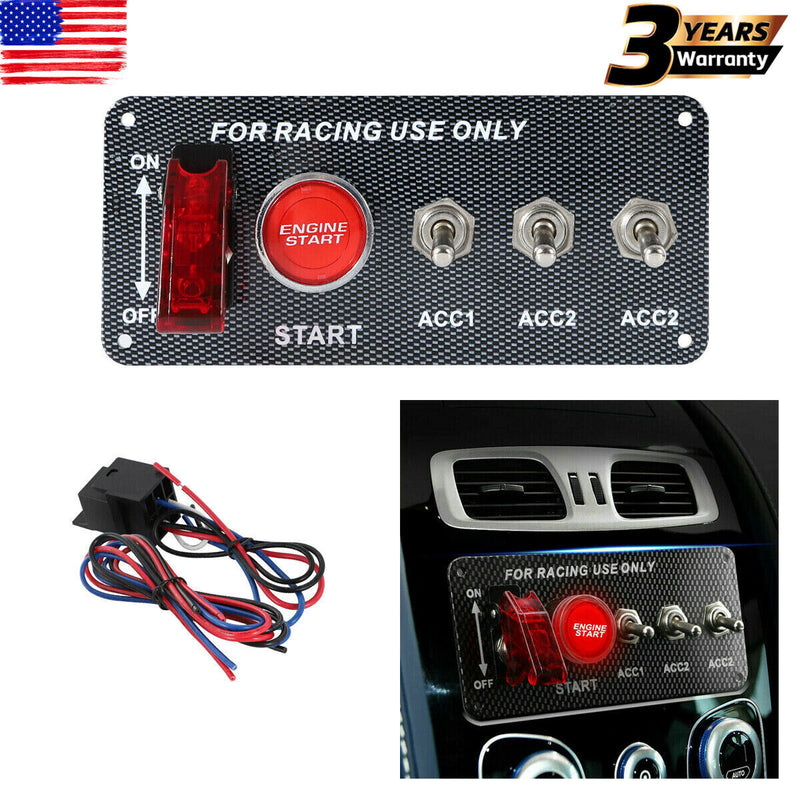 Universal LED Toggle Switch Panel 5in1 Multifunctional Ignition Switch Panel LED Indicator Light for Car And Jeep(Red)