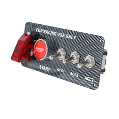 Universal LED Toggle Switch Panel 5in1 Multifunctional Ignition Switch Panel LED Indicator Light for Car And Jeep(Red)