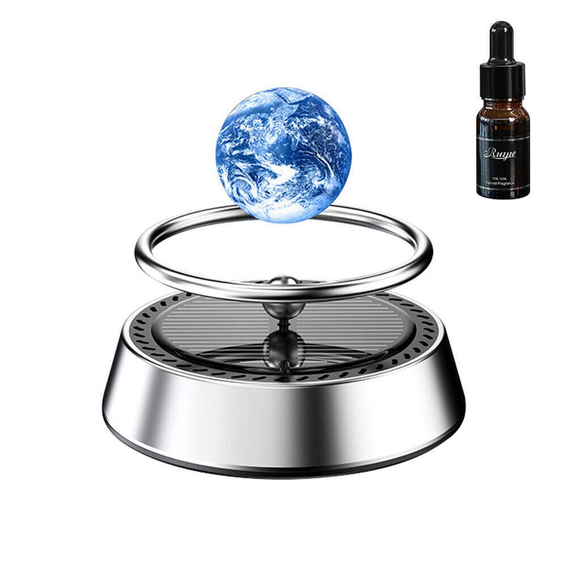 Universal Car Perfume Air Fresheners Solar Powered Rotating Planet Purifier, Galaxy Interstellar Ball for Interior Autorotation 1 Pc(Blue)