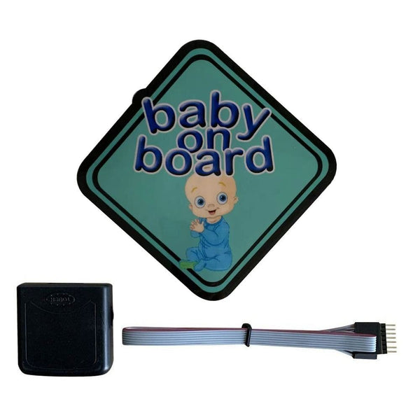 BABY ON BOARD LED Car Window Sticker Windshield Electric Safety Decal Decoration Sticker Auto 1 Pc